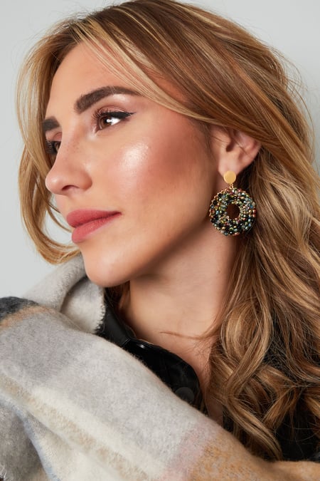 Earrings beaded party donut