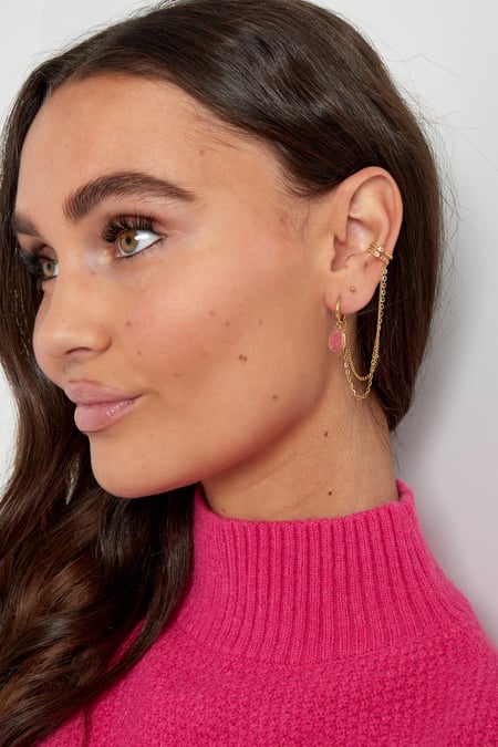 Oorbel & earcuf - steen