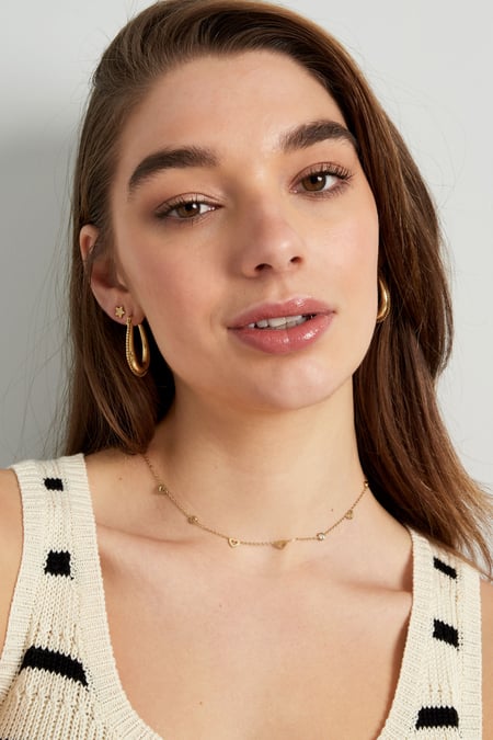 Boucle d'oreille forme goutte avec maillons - doré
