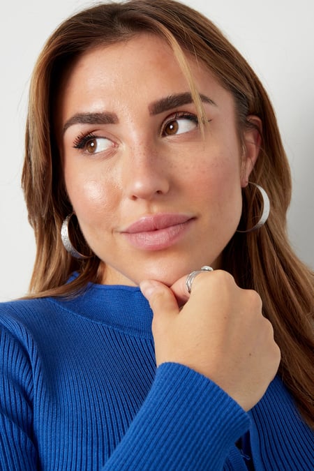 earrings half round with print