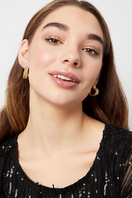 earrings heart link in link