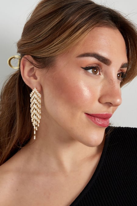 Oorbellen sparkly must zilver - zirkoon koper