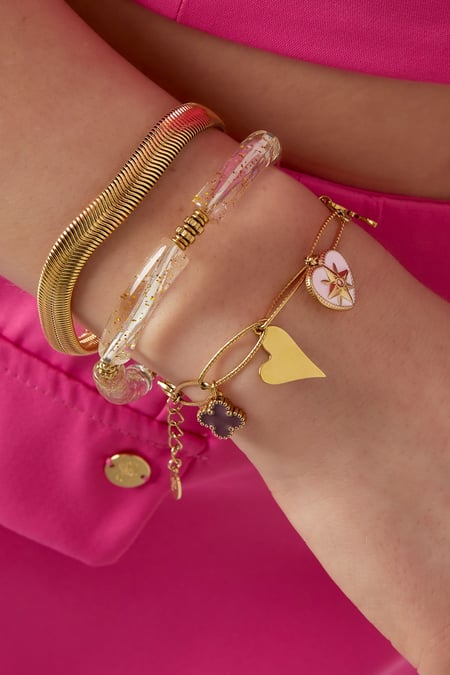 Charm-Armband schöner Schmetterling – Goldfarbe - Goldfarbefarbe