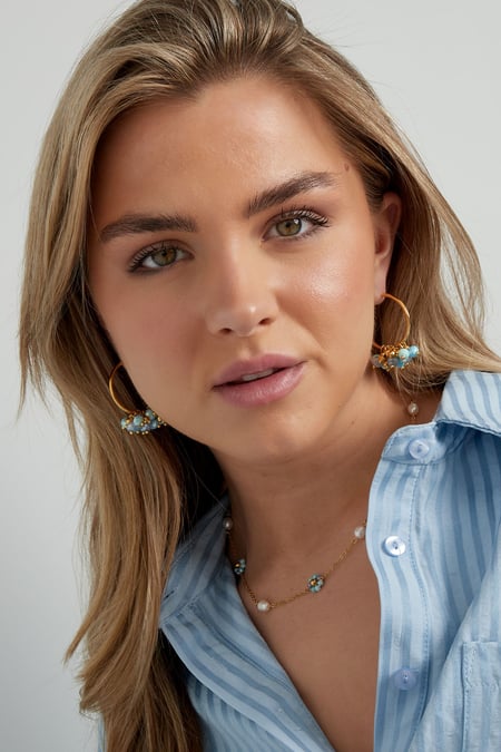 cheerful earring with colored crystals