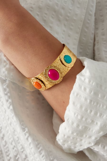 Böhmisches Paradies-Armband – Goldfarbe - Goldfarbefarbe