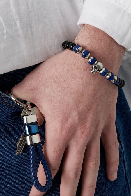 Armband met kralen en doodskop