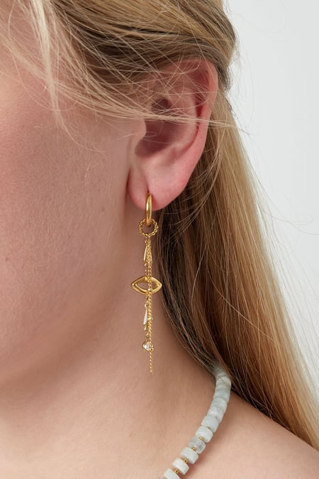 Ohrringe „Lippen in Flammen“ – Goldfarbe - Goldfarbefarbe