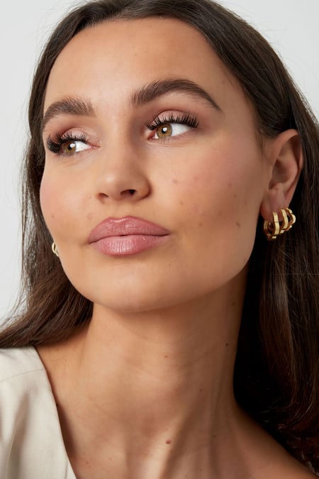 basic flower shape earrings large