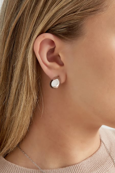 Earrings drop shape - Silver Color color