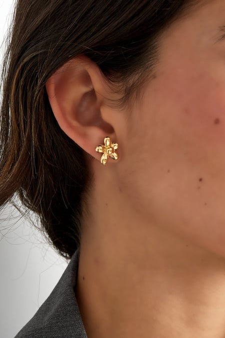 Lindos pendientes de flor de margarita - dorados
