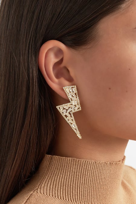 Ohrringe mit Blitz-Leuchteffekt – Goldfarbe - Goldfarbefarbe