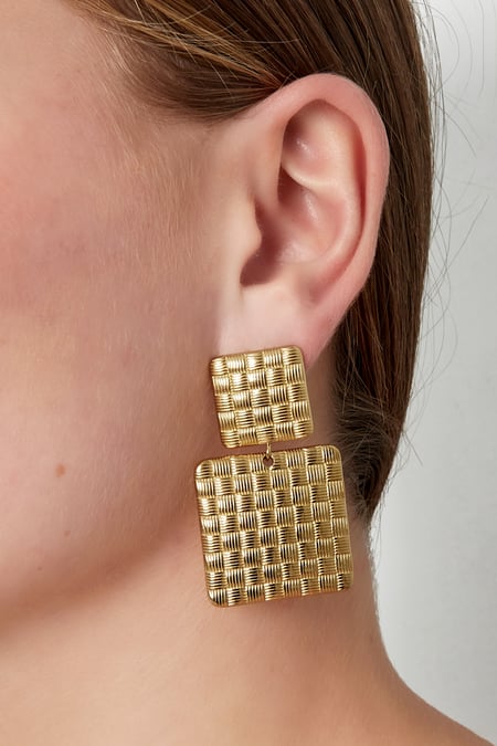 textured blocks earrings