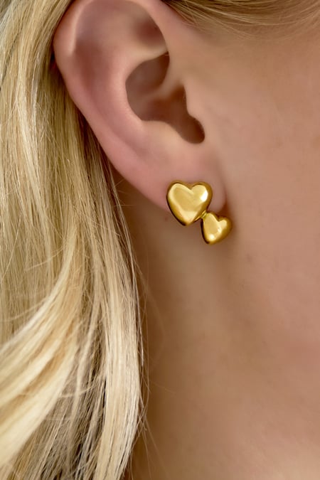 Pendientes de acero inoxidable con forma de corazón, estilo casual, diario, sencillo, para mujer.