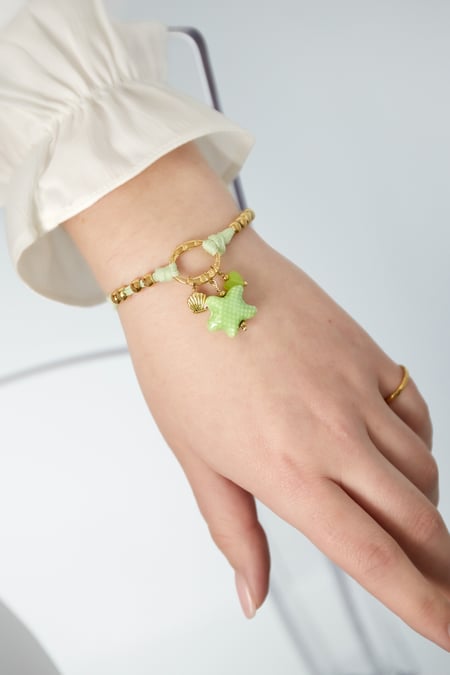 Bracelet étoilé - Couleur vert et or