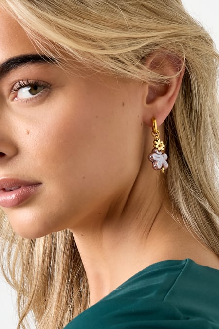 Pendientes colgantes de acero inoxidable Flor Serie diaria simple Joyería para mujer