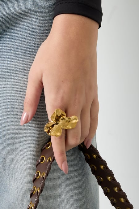 Bagues en acier inoxydable pour femme, style décontracté et simple, série Fleur