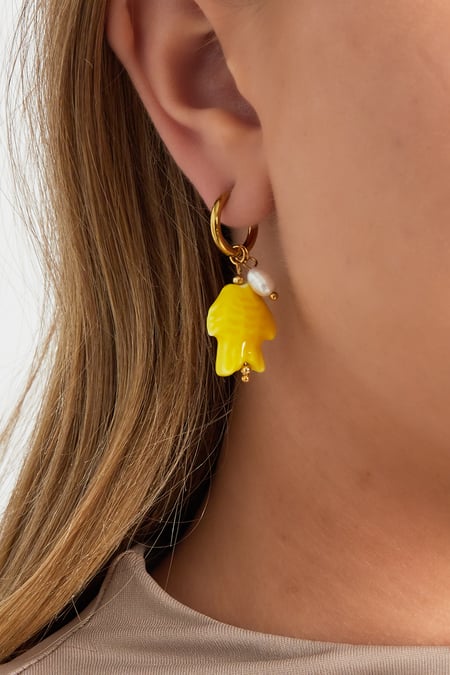 Boucles d&#39;oreilles en forme de poisson perlé