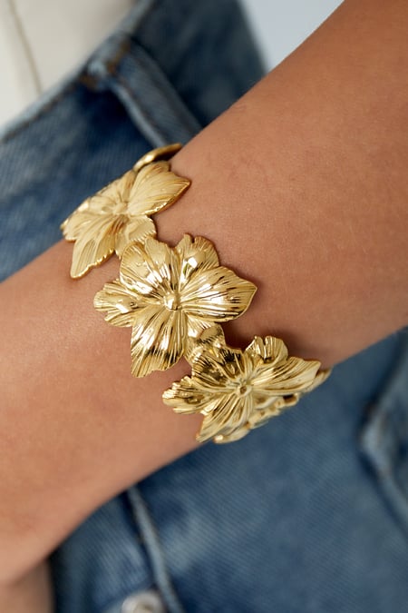 Floral vibe cuff bracelet