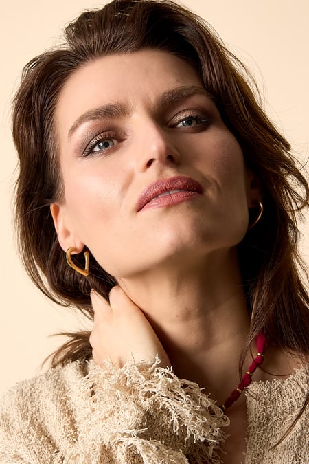 Pendientes de aro Corazón Serie Casual Diario Simple Joyería de mujer