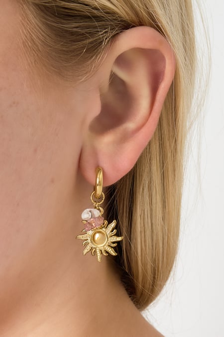 Oorbellen van roestvrij staal met zon/maan, casual, dagelijks, eenvoudig, serie, damessieraden