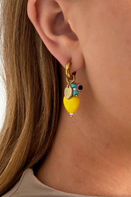 Pendientes de limón con charms