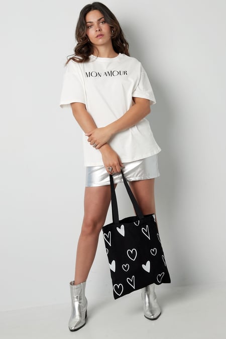 Canvas shopper hartjes