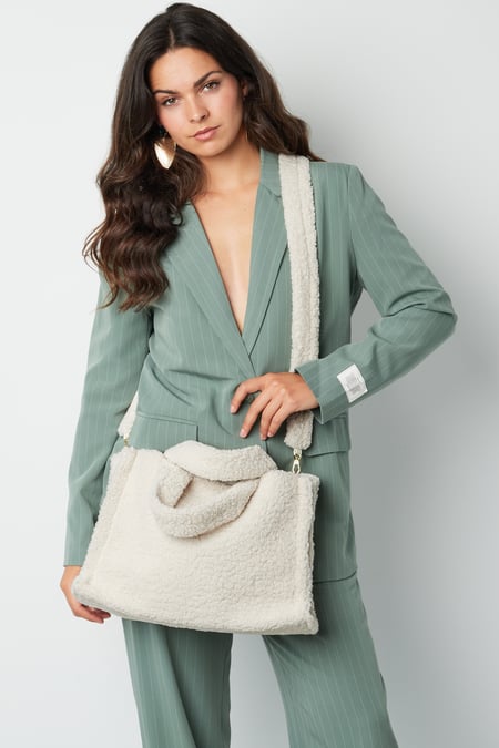 Borsa Fluffy Teddy - bianca