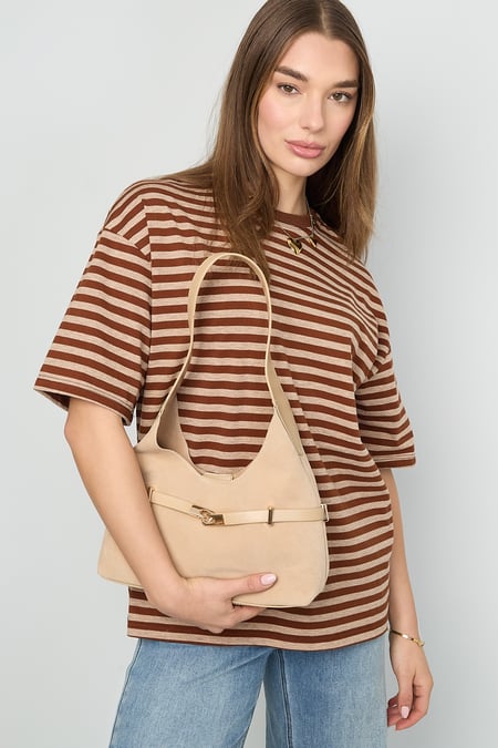 Schultertaschen, einfarbig, lässig, aus Wildleder, Alltagsaccessoires