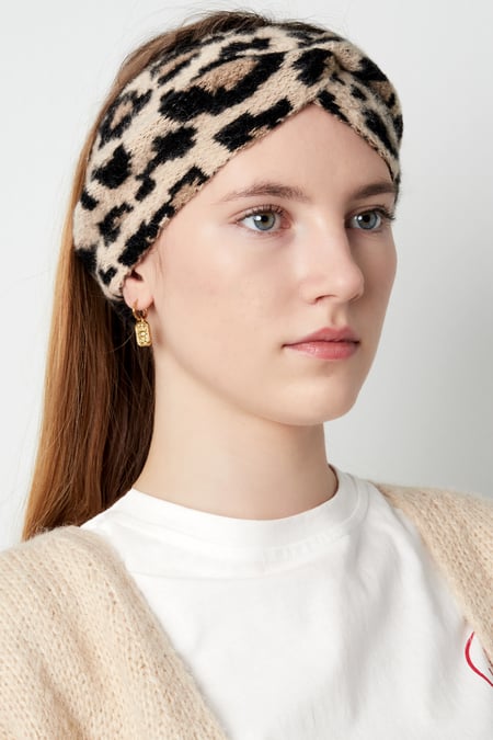 Winter headband leopard print