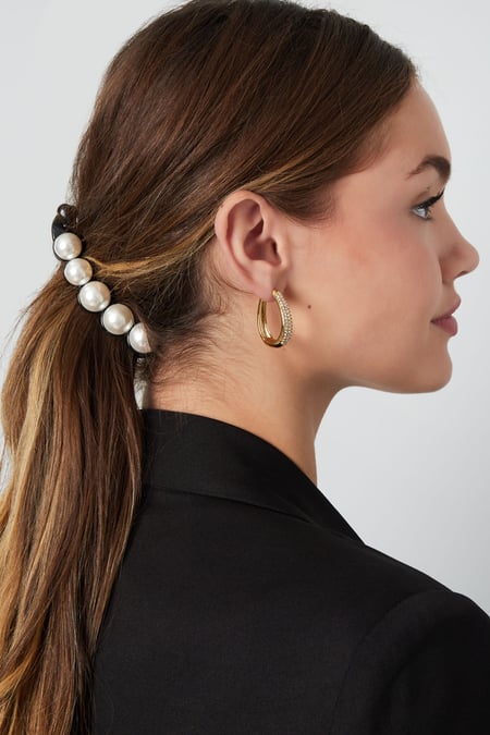 Hair clip pearls black