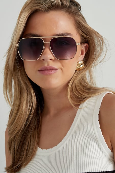 metal summer sunglasses - black and