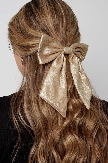 Haarspange mit Schleife - weiß silber