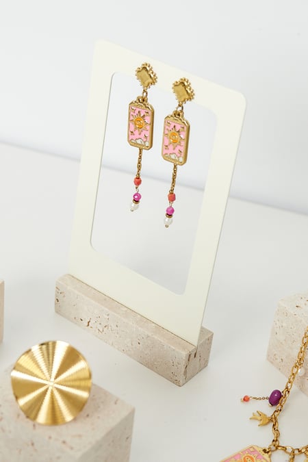 Présentoir de boucles d'oreilles en pierre petit format