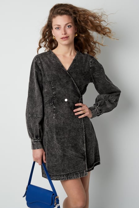 Denim overslag jurk