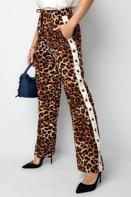 Wild Leopard trousers with stripes