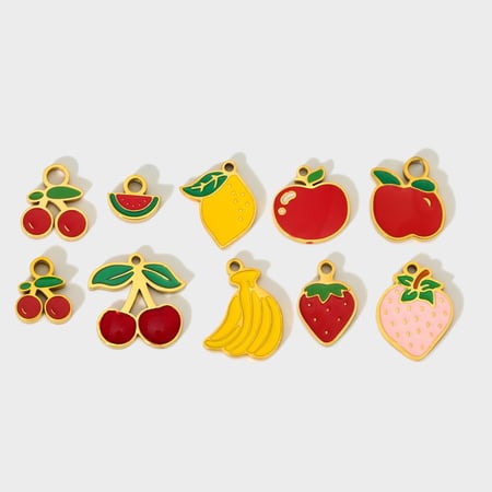 Cute Sweet Cherry DIY Gold Stainless Steel Pendant 2