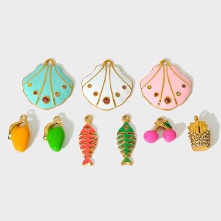 Pendentif en acier inoxydable en forme de fruit mignon à faire soi-même 2