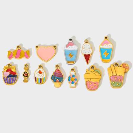 Cute Ice Cream DIY Stainless Steel Pendant 2