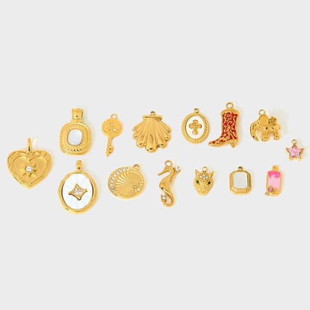 Pendentif créatif en acier inoxydable couleur or à faire soi-même 2