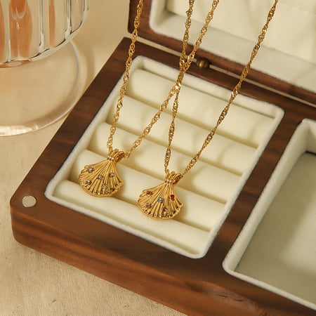1 stuk creatieve en modieuze  vergulde roestvrijstalen ketting met gekleurde diamanten geometrische hanger voor dames om dagelijks te dragen