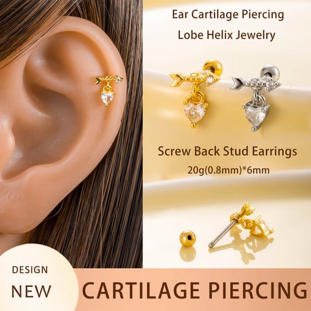 1 Piece Simple Series Simple Heart Titanium Steel No Plating Material Zircon Women Stud Earrings 2