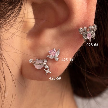1 pièce de boucles d&#39;oreilles à tige en acier titane, série simple, classique, cœur, sans placage, zircone cubique, pour femme 2