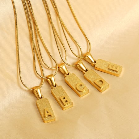 1 piece simple series hip-pop/rock letter stainless steel  gold plated unisex pendant necklaces 2