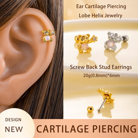 1 Piece Simple Series Simple Animal Titanium Steel No Plating Material Zircon Women Stud Earrings 2