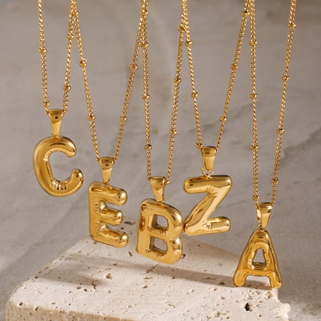1 Piece Casual Letter Stainless Steel Gold Color Pendant Necklace 2