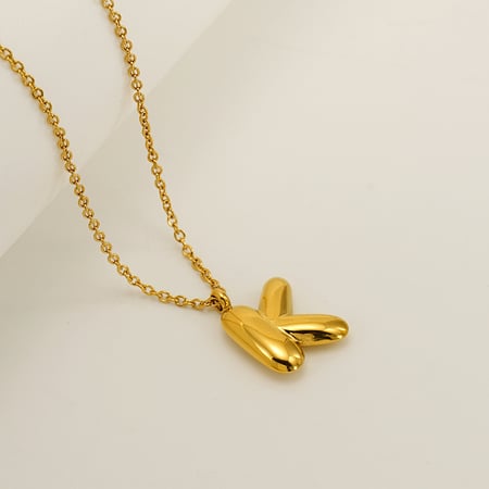 1 stuk eenvoudige serie dagelijkse letter titanium staal  verguld unisex hanger kettingen