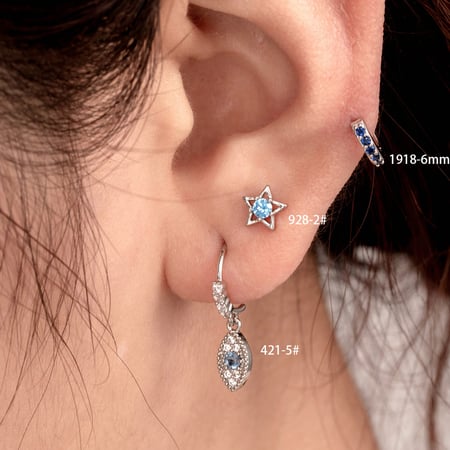 1 pièce de boucles d&#39;oreilles à tige géométriques simples en cuivre sans placage, en zircone, pour femmes 2