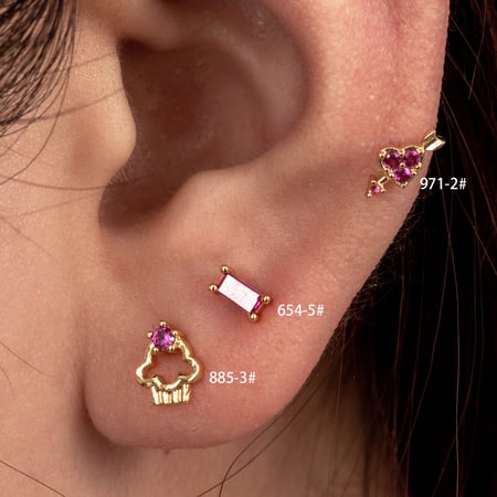 1 Piece Simple Series Simple Heart Titanium Steel No Plating Material Zircon Women Stud Earrings 2