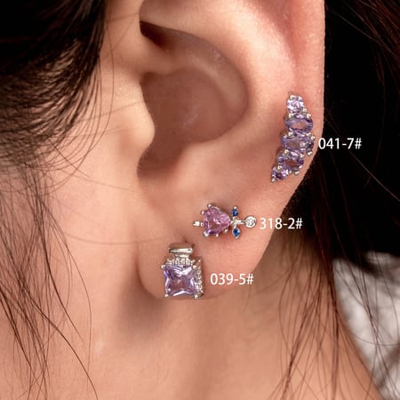 1 pièce de boucles d&#39;oreilles à tige en acier titane, série simple, classique, cœur, sans placage, zircone cubique, pour femme 2