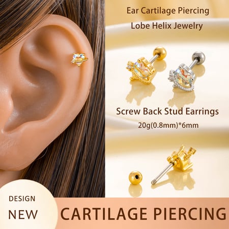 1 Piece Simple Series Simple Heart Titanium Steel No Plating Material Zircon Women Stud Earrings 2